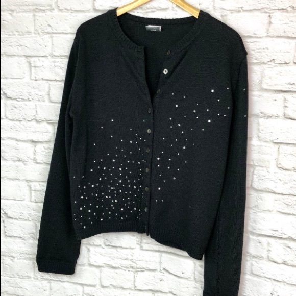 Moschino Jeans Black Sparkle Sweater Size 8 - Picture 1 of 6